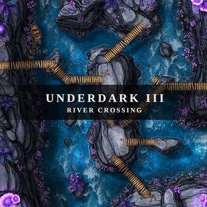 Carte de combat numérique Underdark River Crossing, carte DnDBattle, D&D, Donjons et Dragons, 5e, Roll20, Fantasy Grounds, fonderie, VTT, carte numérique