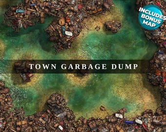 Garbage Dump Battlemap: 40x30 DnD 5e Digital Map