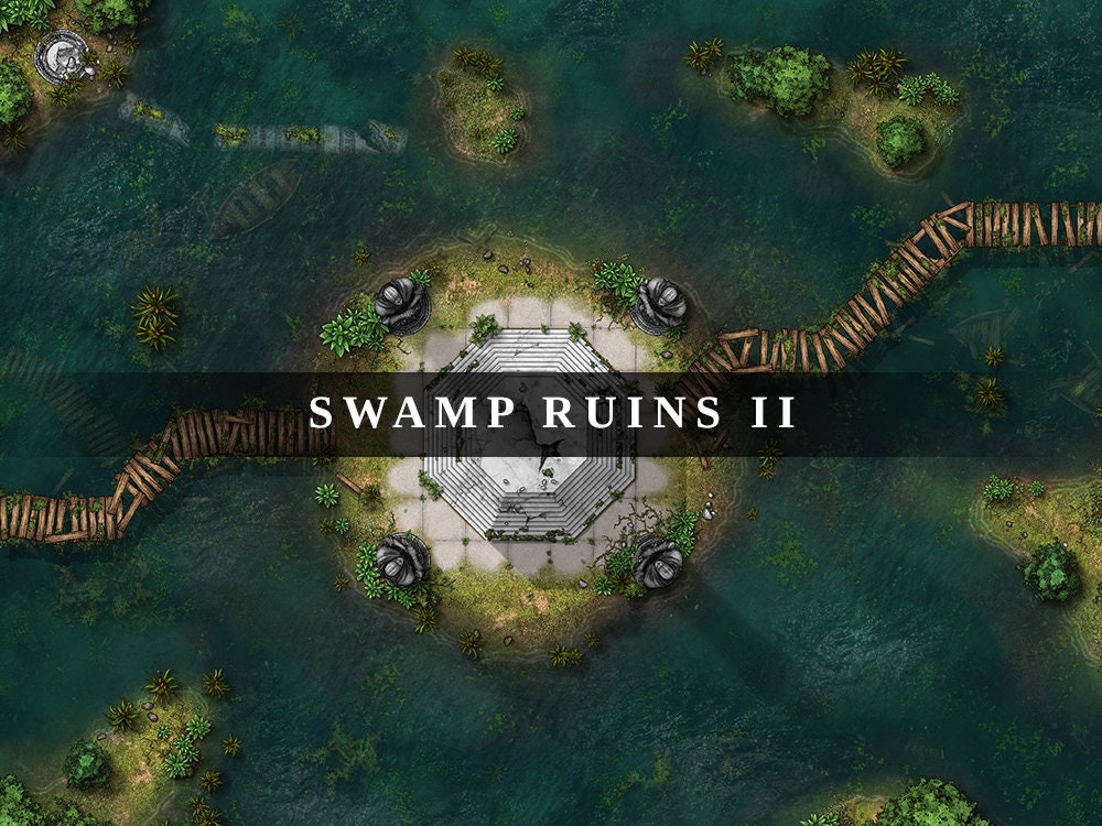 Swamp Ruins II Battlemap DnD Battle Map Battle Map Etsy France