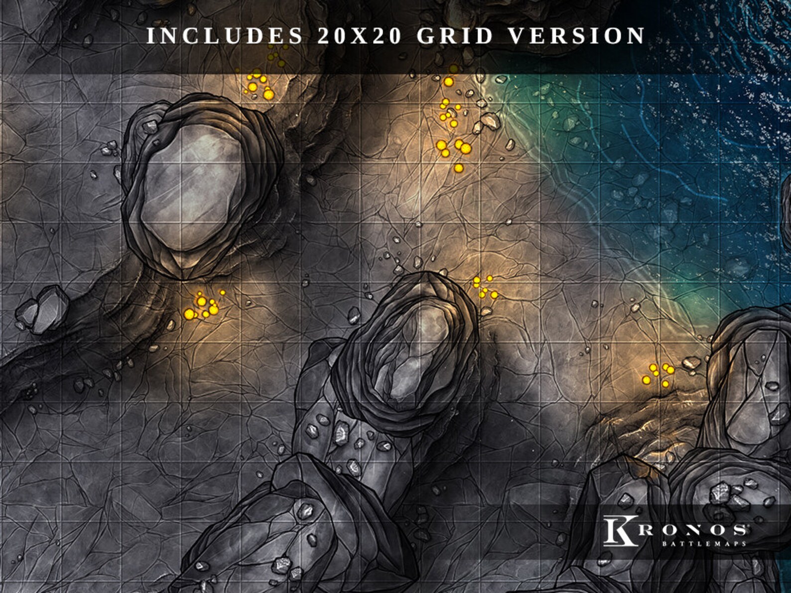 Golden Caves 4k Battlemap: 20x20 Dnd Digital Map (VTT) - Etsy