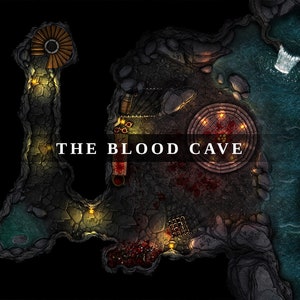 Mapa de Batalha da Caverna de Sangue, Mapa de Batalha DnD, D&D, Mapa de Batalha, Dungeons and Dragons, 5e, Roll20, Fantasy Grounds, Foundry, VTT, Mapa Digital