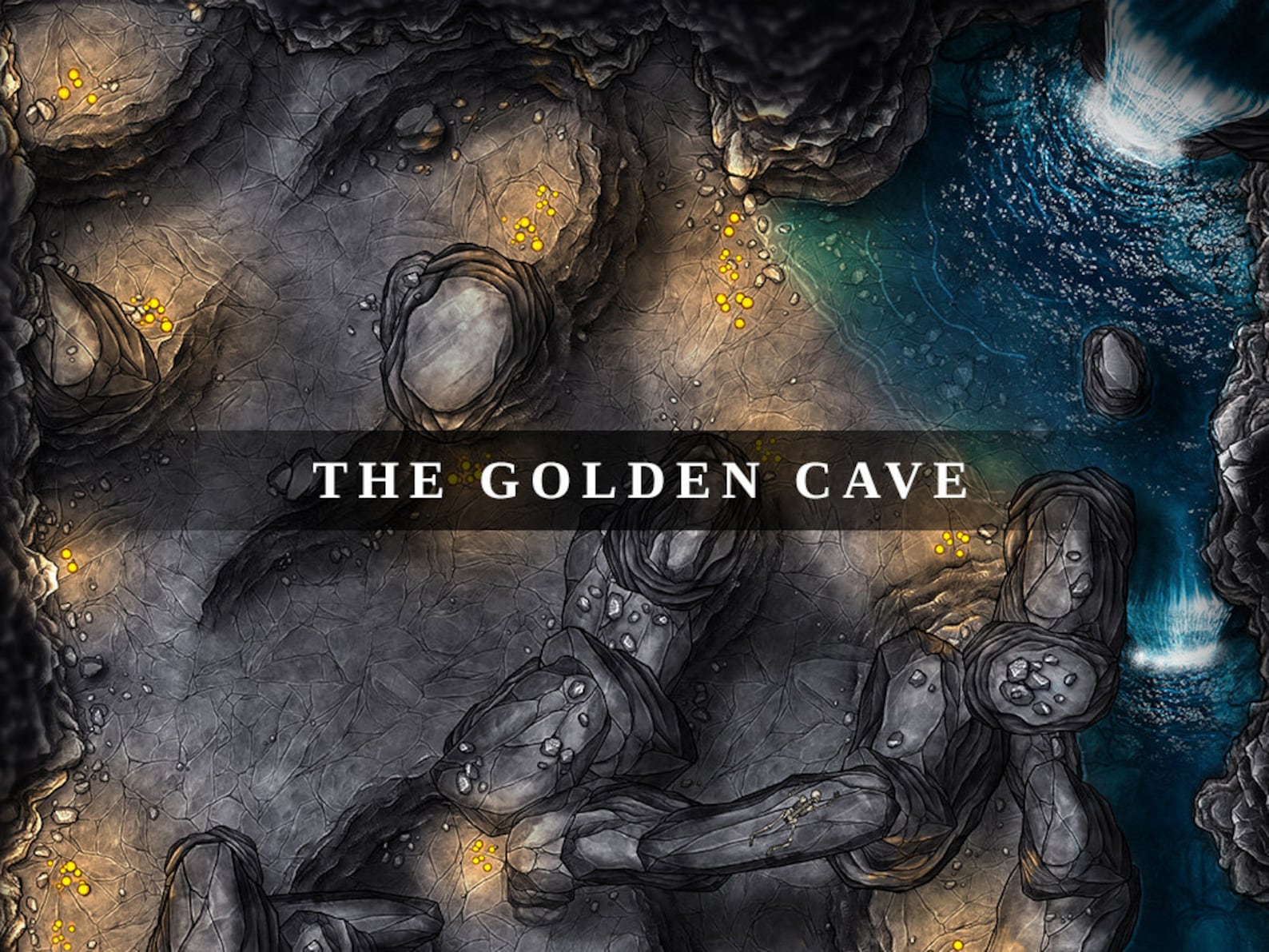Golden Caves 4k Battlemap: 20x20 Dnd Digital Map (VTT) - Etsy