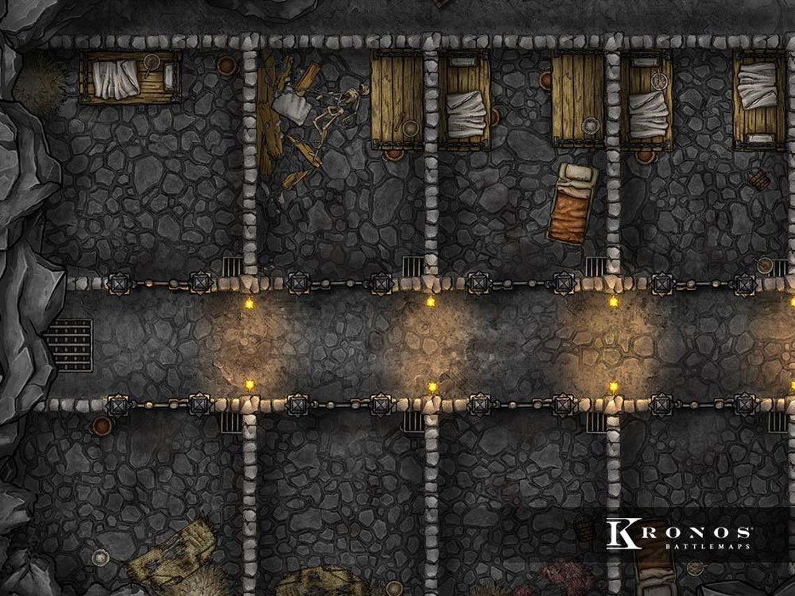 Underground Prison Battlemap: 40x30 Dnd Map (digital Map) - Etsy