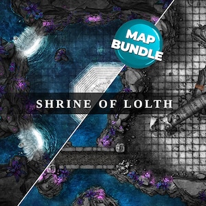 Underdark Shrine, Digitale Map, D&D Karte, D&D, Dungeons and Dragons, 5e, Roll20, Fantasy Bases, Gießerei, VTT, Digitale Karte