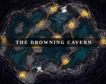 Drowning Cavern Battlemap: DnD Cave Map (Digital Map)