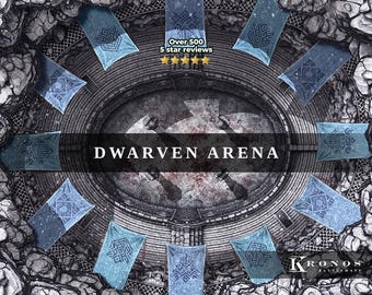 Dwarven Arena Winter Battlemap, DnD Digital Map, 5e, VTT (Digital Download)