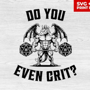 Você ainda critica, SVG, EPS, arquivo digital, D20, acerto crítico, impressão de academia, pronto para Cricut