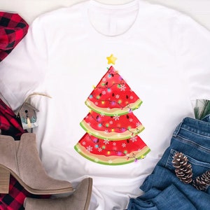 Christmas In July Shirt, Watermelon Shirt, Summer Santa Shirt, Watermelon Christmas in July Shirt, Summer Xmas Shirt, Santa Summer Vacation