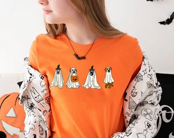 Halloween Сute Ghost Dog t-shirt, Ghost Dog Shirt, Dog Lovers Shirt, Halloween Dog T-shirt, Spooky Season Shirt, Funny Halloween Shirt 2023