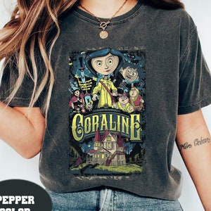 Coraline Il migliore per il film Coraline Vintage Retro Horror Comfort Colors T-shirt, Maglietta Coraline, Maglietta del film Coraline, Maglietta divertente dei cartoni animati 2024