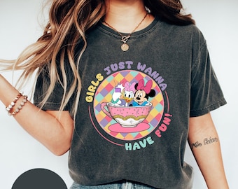Retro Disney Minnie Daisy Summer Comfort Colors Shirt, Girls Just Wanna Have Fun Shirt, Disneyland Shirt, Disney Shirt, Disney Besties Shirt