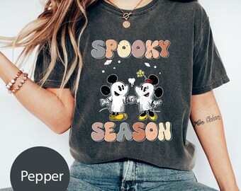 Mickey Ghost Halloween Comfort Colors Shirt, Retro Spooky Season