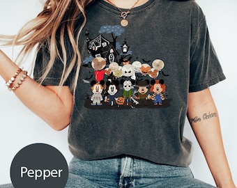 Camisa de Halloween con colores cómodos de la película de terror de Mickey