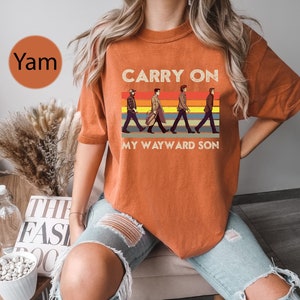 Supernatural Carry On My Wayward Son vintage Comfort Colors Shirt T-shirt, chemise tendance Abbey Road, chemise Supernatural, chemise Winchester 2023 image 2