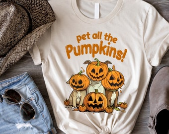 Maglietta per cani di Halloween, accarezza tutte le zucche, maglietta retrò spettrale