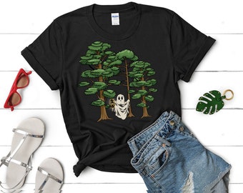 Ghost In The Forest Halloween T-Shirt, Spooky Season Shirt