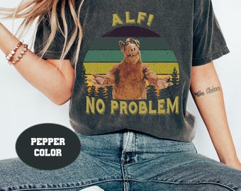 ALF - NO PROBLEM- 面白い Tシャツ Tシャツ 大人サイズ S-3XL 多