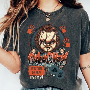 Chucky Shirt Horror Scary Movie American Halloween 2023, Chucky Horror Vibes Comfort Color Shirt, Funny Halloween Shirt, Spooky Season Shirt