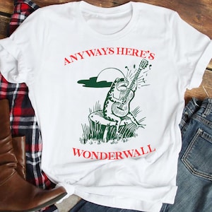 Lustiges Frosch Shirt, sowieso hier ist Wonderwall Tee, Frosch spielt ein Banjo, Tier Shirt, Männer und Frauen Frosch Tee, Geburtstagsgeschenk