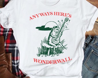 Funny Frog Playing Banjo T-Shirt, Wonderwall Meme Tee