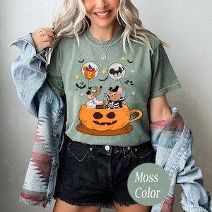 Komfortfarbe Halloween Jaq und Gus Shirt, Disney Cup Tee Shirts, Disney Cinderella Tank, lustiger Disney Halloween Tank, Disney Gruseliges Shirt