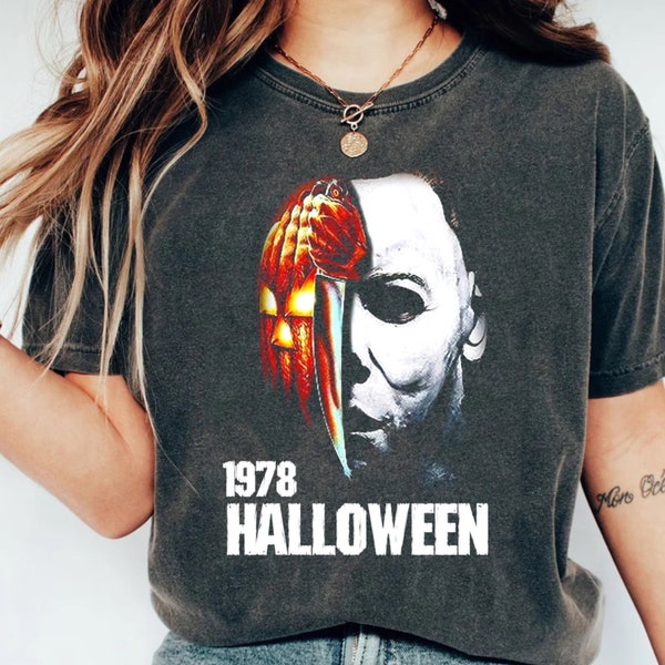 Michael Myers Shirt Men's/Women's Halloween Comfort Colors Shirt, Horror Movie Shirts Halloween Scary Horror Slasher Movie Franchise Shirt