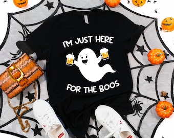 Funny Ghost Halloween Shirt, I'm Just Here For The Boos