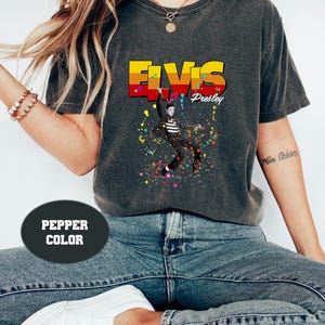 Elvis Presley T-Shirt Officiel Dancing Star - Hommage Au Roi Du Rock - Design Authentique Et Confortable
