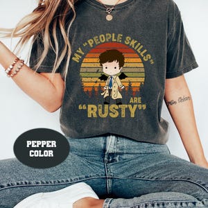 Chibi Castiel Supernatural My People Skills Are Rusty Comfort Colors T-Shirt, Supernatural Winchesters Shirt, Winchester Brothers Shirt 2023