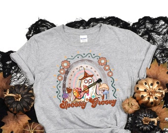 Retro Spooky Groovy Ghost Halloween Shirt