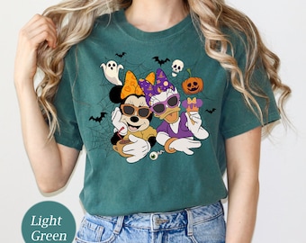 Koszulka retro Minnie i Daisy na Halloween w komfortowych kolorach