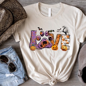 Camisa de Halloween, camisa de Halloween de amor, camisa fantasma, camisa de pegada de cachorro de Halloween, camisa de cachorro fantasma, feliz Halloween, temporada retrô assustadora