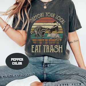 Support Your Local Street Cats Shirt, Kitten Raccoon Possum Skunk Sunset Retro Vintage Comfort Colors Shirt, Local Street Cats Vintage Shirt