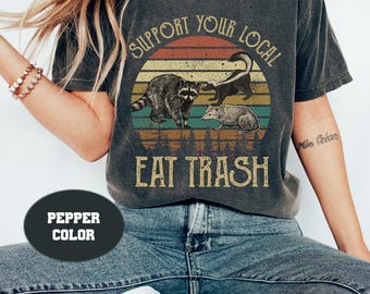 Support Your Local Street Cats Shirt, Kitten Raccoon Possum Skunk Sunset Retro Vintage Comfort Colors Shirt, Local Street Cats Vintage Shirt