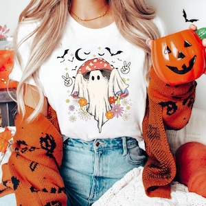 Cute Ghost Mushroom Halloween Shirt, Ghost Mushroom Shirt, Mushroom shirt, Halloween shirt, Ghost shirt, Halloween graphic, Halloween gift