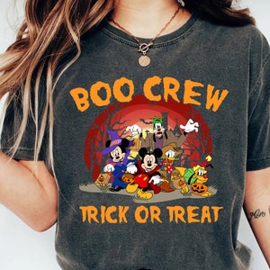 Disney Boo Crew Halloween Shirts Mickey And Friend Classic Comfort Colors Shirt, Trick Or Treat, Mickey Boo Shirt, Disney Spooky Shirt
