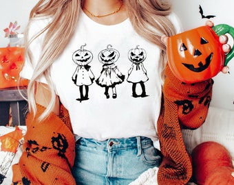 Koszulka „Dziewczyny z dyni” na Halloween, koszulka na upiorny sezon