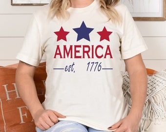 1776 patriottisch T-shirt, Amerikaanse onafhankelijkheidsdag, uniseks pasvorm