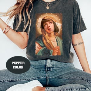 Pulp Fiction Virgin Mary Mia Wallace Comfort Colors T-Shirt, Mia Wallace Shirt, Pulp Fiction Shirt, Uma Thurman Shirt, Vintage Retro Shirt
