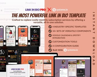 Systeme.io Link in Bio Template, Sales Funnel (Digital Download)
