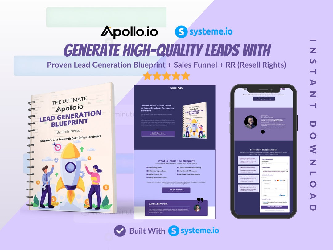 Lead Generation Mastery Ebook | Apollo.io, Systeme.io Funnel (resell ...