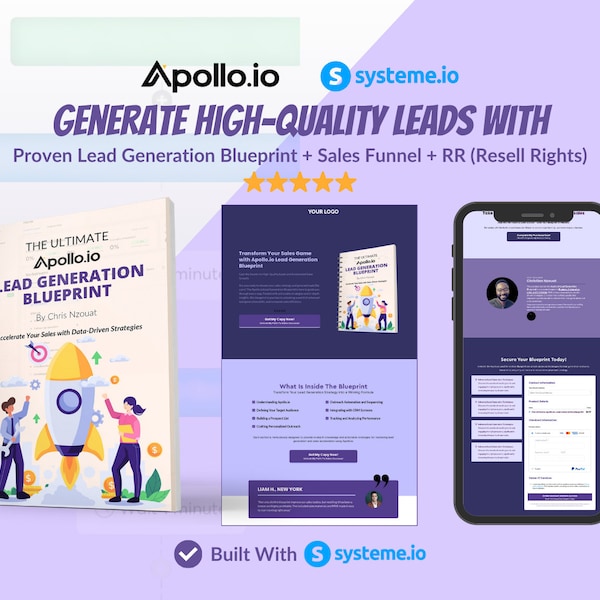 Lead Generation Mastery Blueprint (eBook) mit Apollo.io + KOSTENLOSE Systeme.io Sales Funnel-Vorlage mit Weiterverkaufsrechten | Landingpage-Vorlage