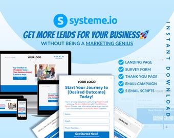 Systeme.io Sales Funnel Templates | Landing Page, Email Campaign (Digital Download)