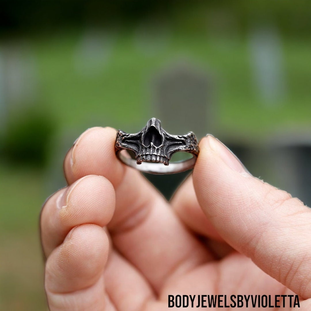 QKEPCY Gothic spinnenringen, open vintage punkringen, punkring, punkring met edelstenen, verstelbare ringen, Halloween, dansen, feesten, kostuumaccessoires, cadeau voor mannen en vrouwen, Verstellbar