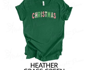 Camiseta unisex con letras de varios diseños y Navidad