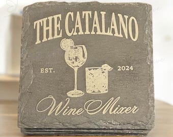 Posavasos de pizarra negra personalizados: juego de 4