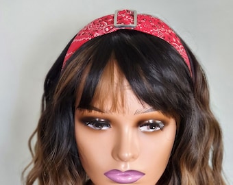 Red Headband| Women Headbands| Paisley Print Headband| Women Hair Accessories