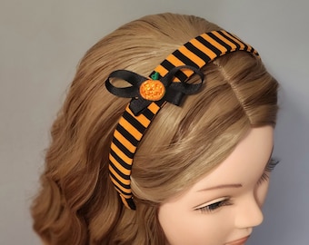 Halloween Hair Accessories| Pumpkin Halloween Headband| Striped Headband| Girls Hair Accessories