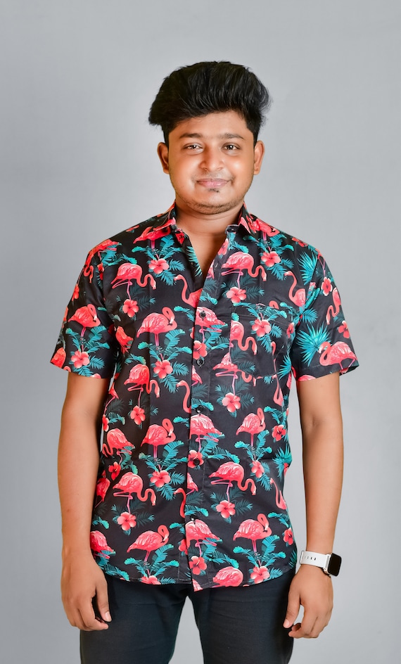 Tropical Hibiscus Flower Hawaiian Shirt, Birds Hawaiian Shirt