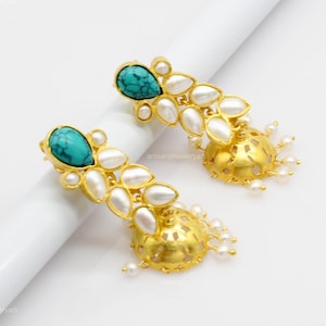Precious Turquoise Earrings, Gemstone Earrings, Blue Drop & Dangle Earrings, 925 Sterling Silver Jewelry, Birthday Gift, Earrings For Sister